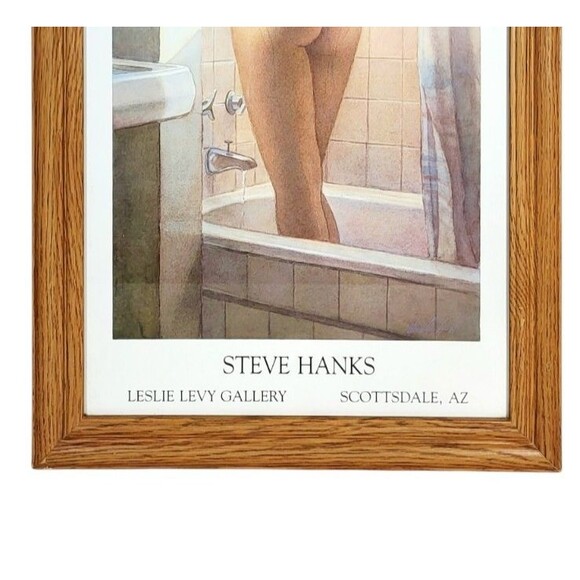 Steve Hanks "The Shower" Nude Girl Shower Leslie Levy Gallery Scottsdale Art - Picture 2 of 5